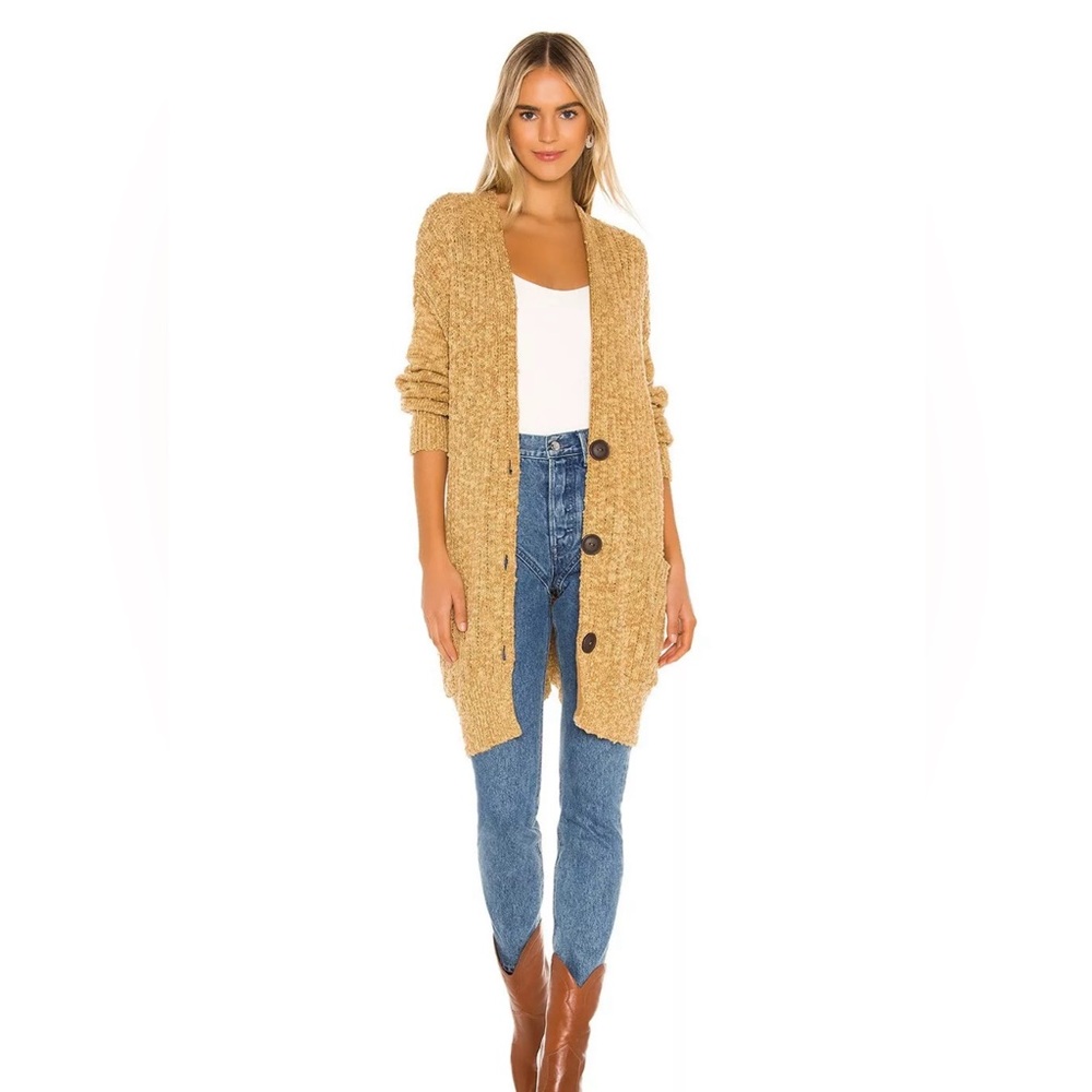 Free People Sunset Drive Oversized Cardigan Sweater Knit Brindle S NWT
